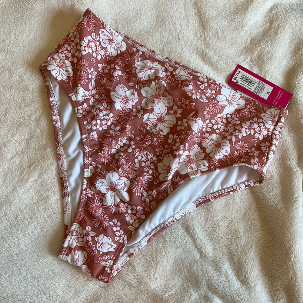 NEW high waisted floral swim bottoms